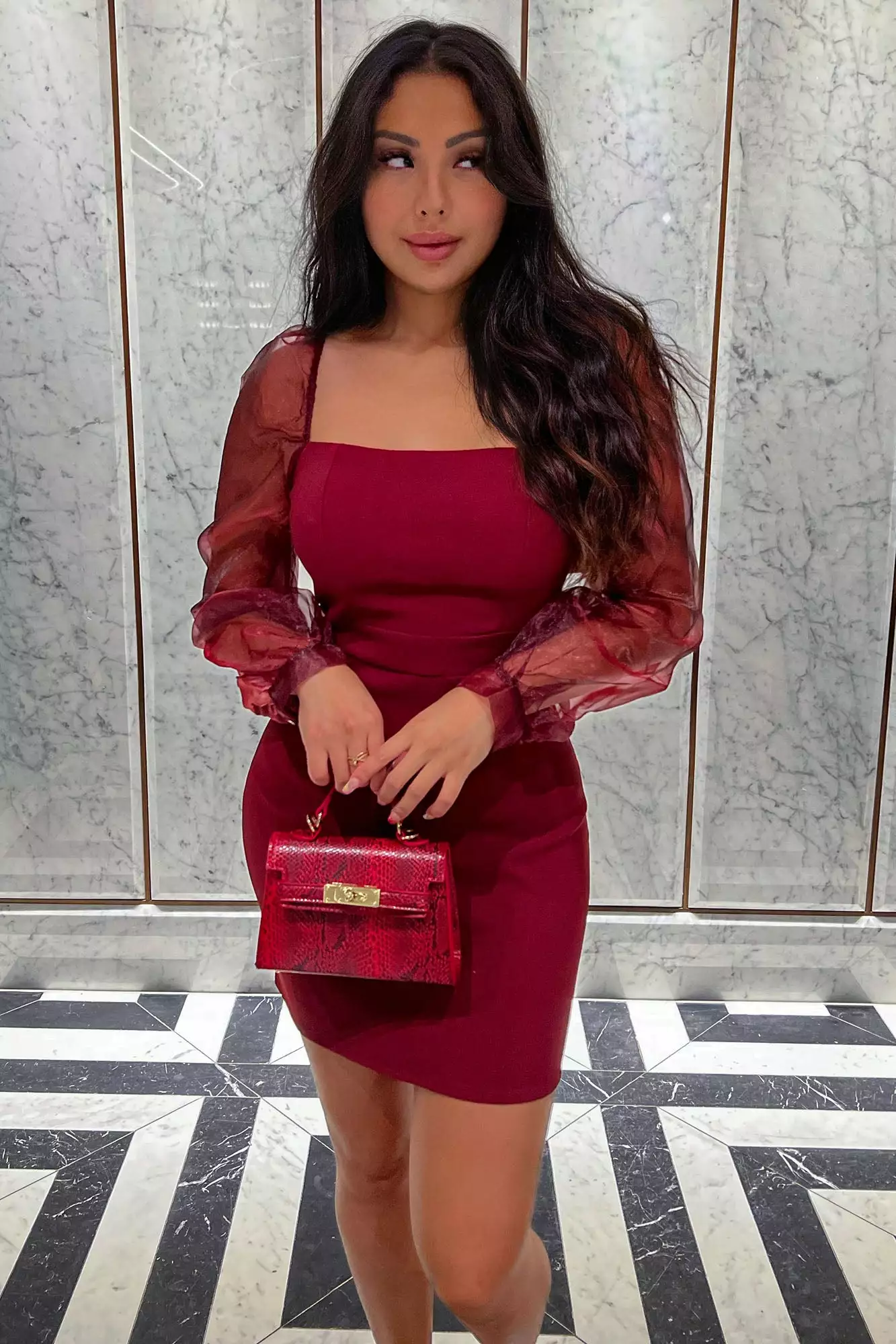 Fashion Nova Top Candidate Mini Dress - Wine 5 Fashion Nova Top Candidate Mini Dress - Wine - Image 3