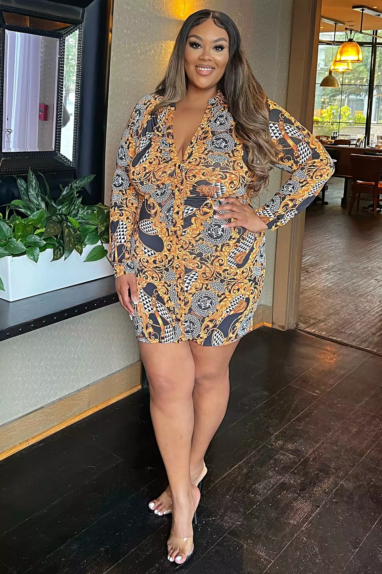 Fashion Nova Velina Shirt Dress - Black/combo 7 Fashion Nova Velina Shirt Dress - Black/combo - Image 5