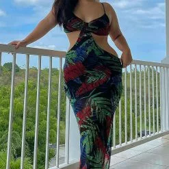 Fashion Nova Waikiki Mesh Maxi Dress - Black/combo -Fashion Nova Dresses Shop WaikikiMeshMaxiDress BlackCOMBO MER