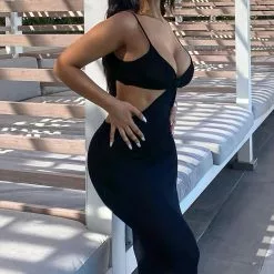 Fashion Nova Walk On The Beach Maxi Dress - Black -Fashion Nova Dresses Shop WalkOnTheBeachMaxiDress Black MER 2