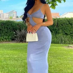 Fashion Nova Walk On The Beach Maxi Dress - Blue -Fashion Nova Dresses Shop WalkOnTheBeachMaxiDress Blue MER 3