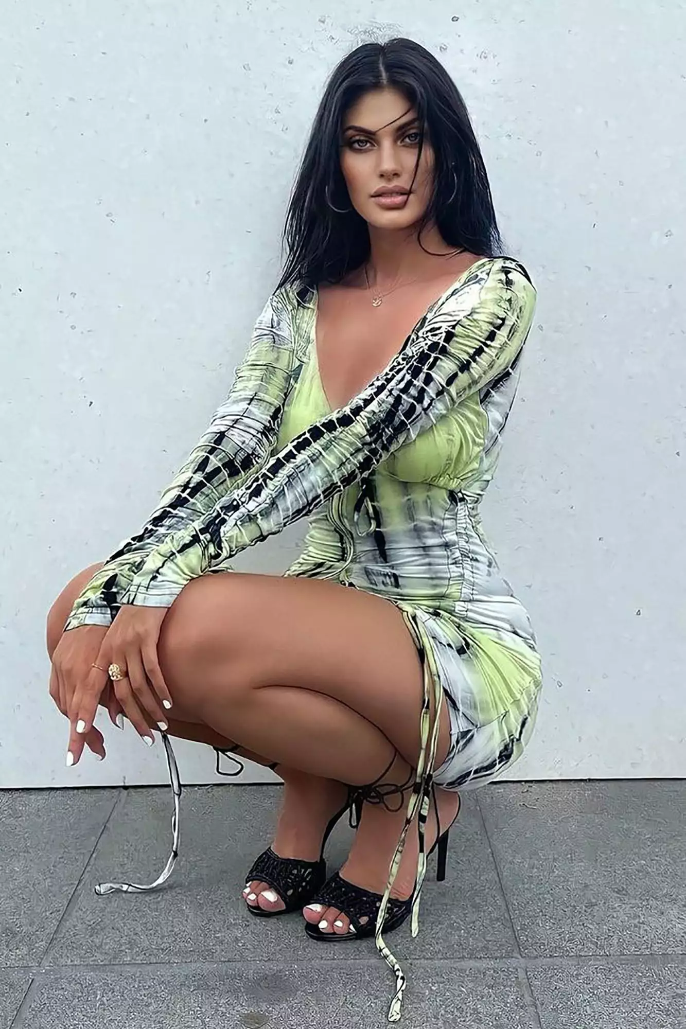 Fashion Nova Watch Me Ruche Tie Dye Mini Dress - Green 7 Fashion Nova Watch Me Ruche Tie Dye Mini Dress - Green - Image 5