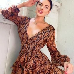 Fashion Nova Wildflower Nights Mini Dress - Black/combo