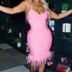 Fashion Nova Yvana Bandage Mini Dress - Pink